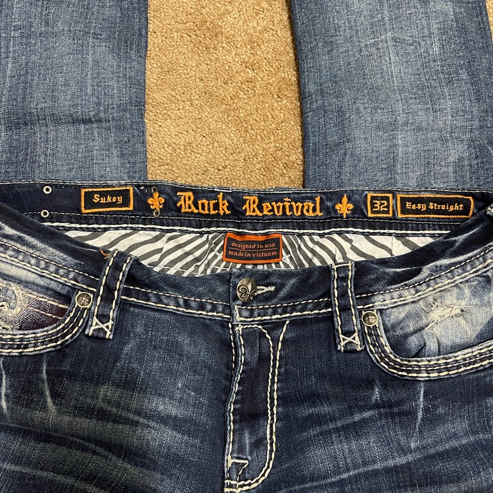 Rock Revival Sukey Blue Distressed Women Jeans - Picture 5 of 7